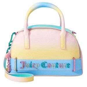 Juicy Couture Jasmine Rainbow Ombre Bowling Satchel Bag w/ Mini Pouch & Keychain